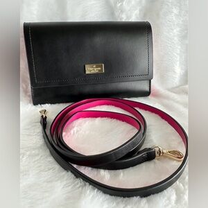 Kate Spade Black Clutch with Pink Strap